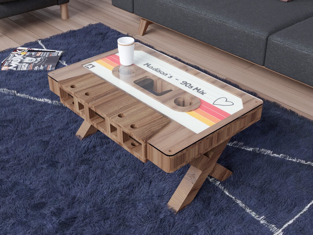 DIY Cassette Coffee Table Plan CNC Cut List Plan to Build a Etsy