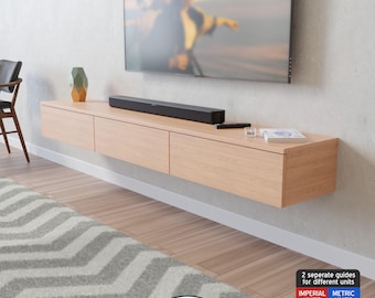 Plano de mueble de TV flotante DIY: Diseño moderno de pared (Descarga digital)
