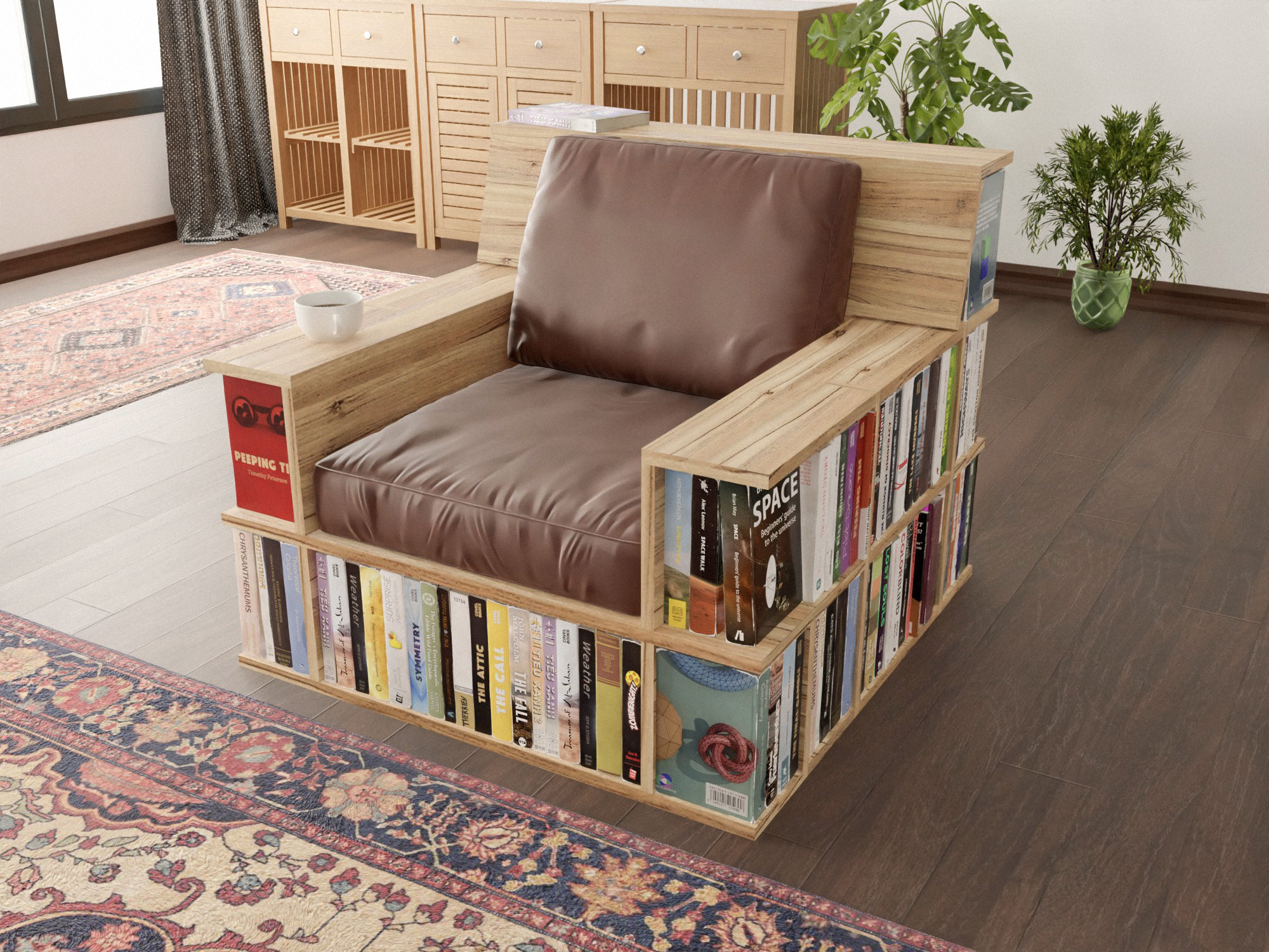 Bookcase Chair DIY Plan Bookshelf Plans Bookshelf Chair CNC Etsy