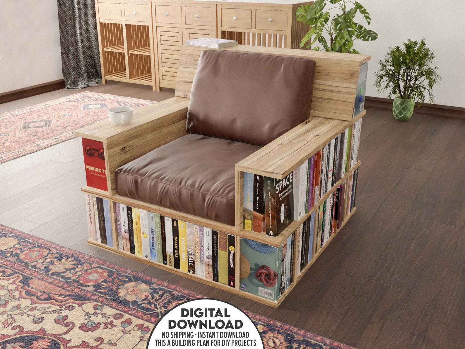 Bookcase Chair DIY Plan: CNC Cutting File (PDF Download) - Etsy