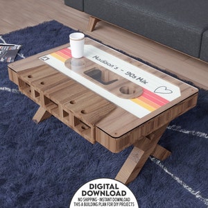 DIY Cassette Coffee Table Plan CNC Cut List, Plan to Build a Coffee Table, , Pdf Printable Guide, DIY Woodworking Project, Custom Table