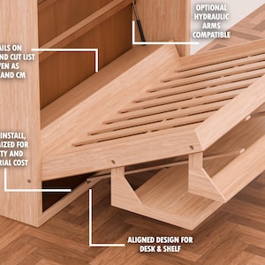 DIY Murphy Bed Plan With Desk & Shelves Horizontal (Full, Queen and King Sizes) image 8