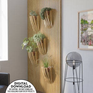 DIY Wand Planter Stand Plan, Parametrischer Tiered Planter, Interior Planter Plan, Blumentopfständer Für Innen, DXF-Schnittplan