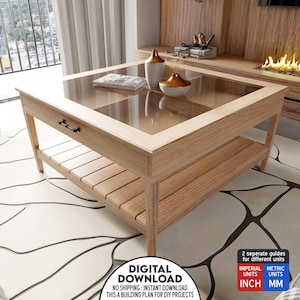 Classic Coffee Table Building Plan For Woodworking 1x4" Woods DIY Guide