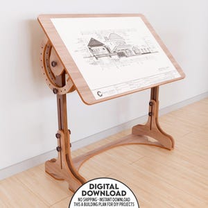 Adjustable Drafting Table Plan: DIY Woodworking Project (Digital Download, CNC Ready)
