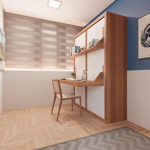 Plano de cama plegable DIY con escritorio y estantes (Guía imprimible en PDF) imagen 6