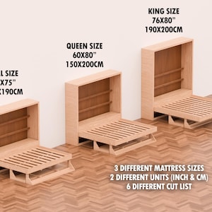 DIY Murphy Bed Plan With Desk & Shelves Horizontal (Full, Queen and King Sizes) image 6