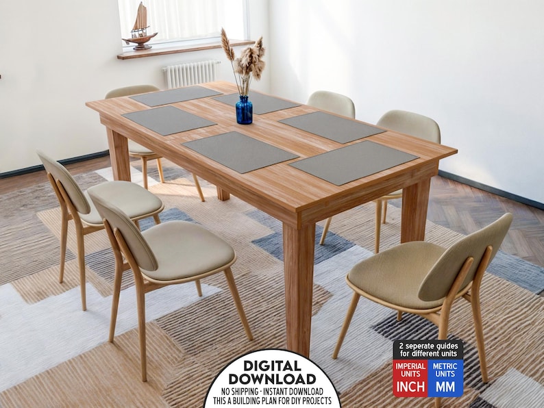 DIY Expandable Dining Table Plan: Seats 6-8 (Digital Plans) image 1