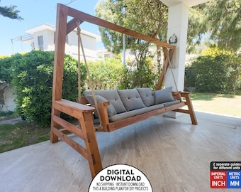 DIY Patio Swing Plan Wooden Outdoor Swing Build Step-by-Step PDF Guide