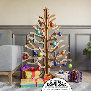 Plano de construcción de árbol de Navidad para hacer uno mismo Diseño de árbol de Navidad de madera Hoja de corte CNC para árbol de Navidad de madera contrachapada para casas minimalistas