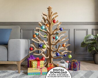 DIY Weihnachtsbaum Bauplan aus Holz: CNC Schneidebogen (Digitaler Download)