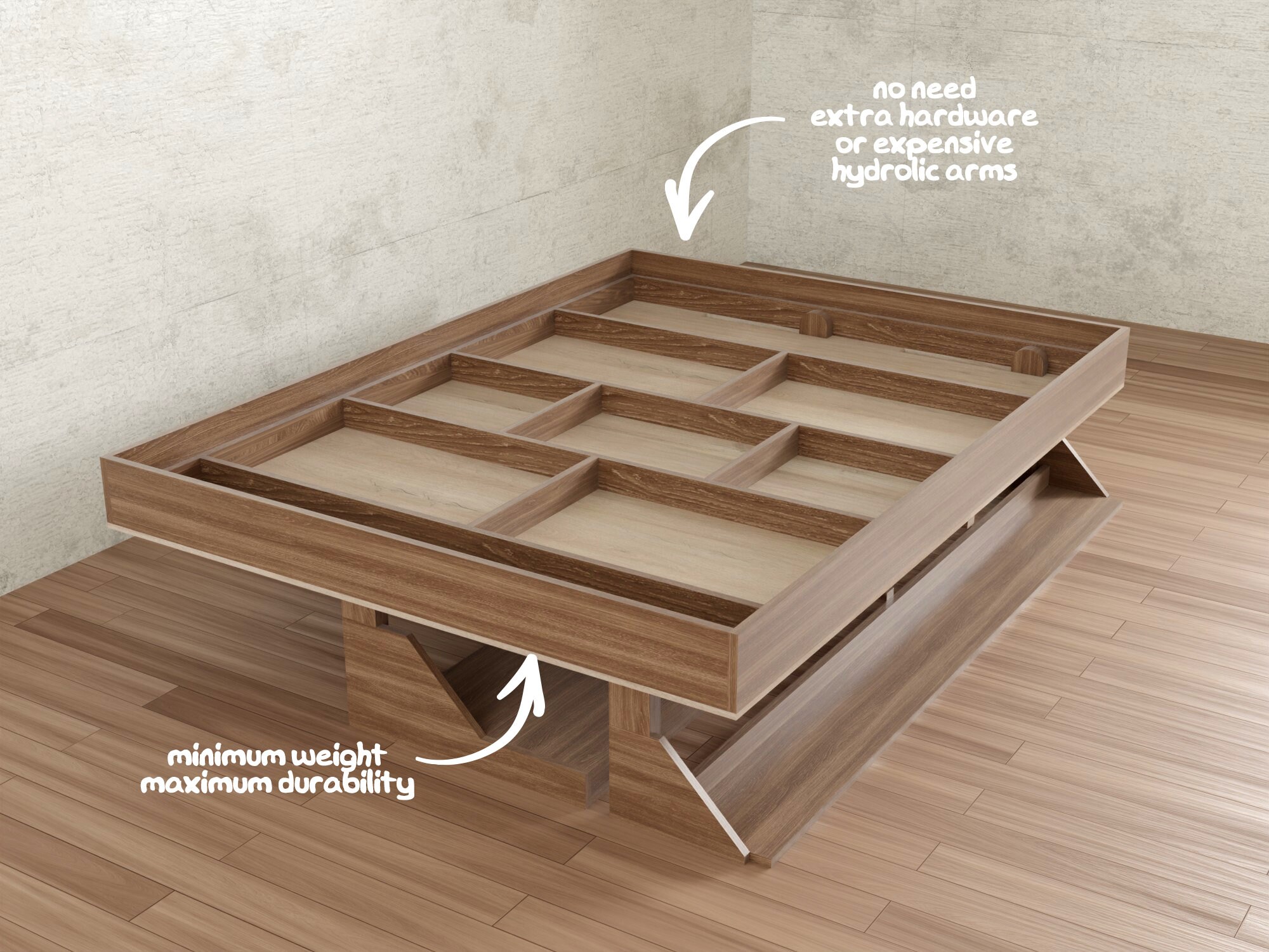 DIY Murphy Bed Plan With Desk &amp; Shelves, Plan to Build a Murphy Bed ...