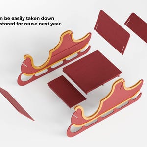 Christmas Sleigh DIY Woodworking Plan Wooden Santa Sleigh (CNC Cutting Files) image 4