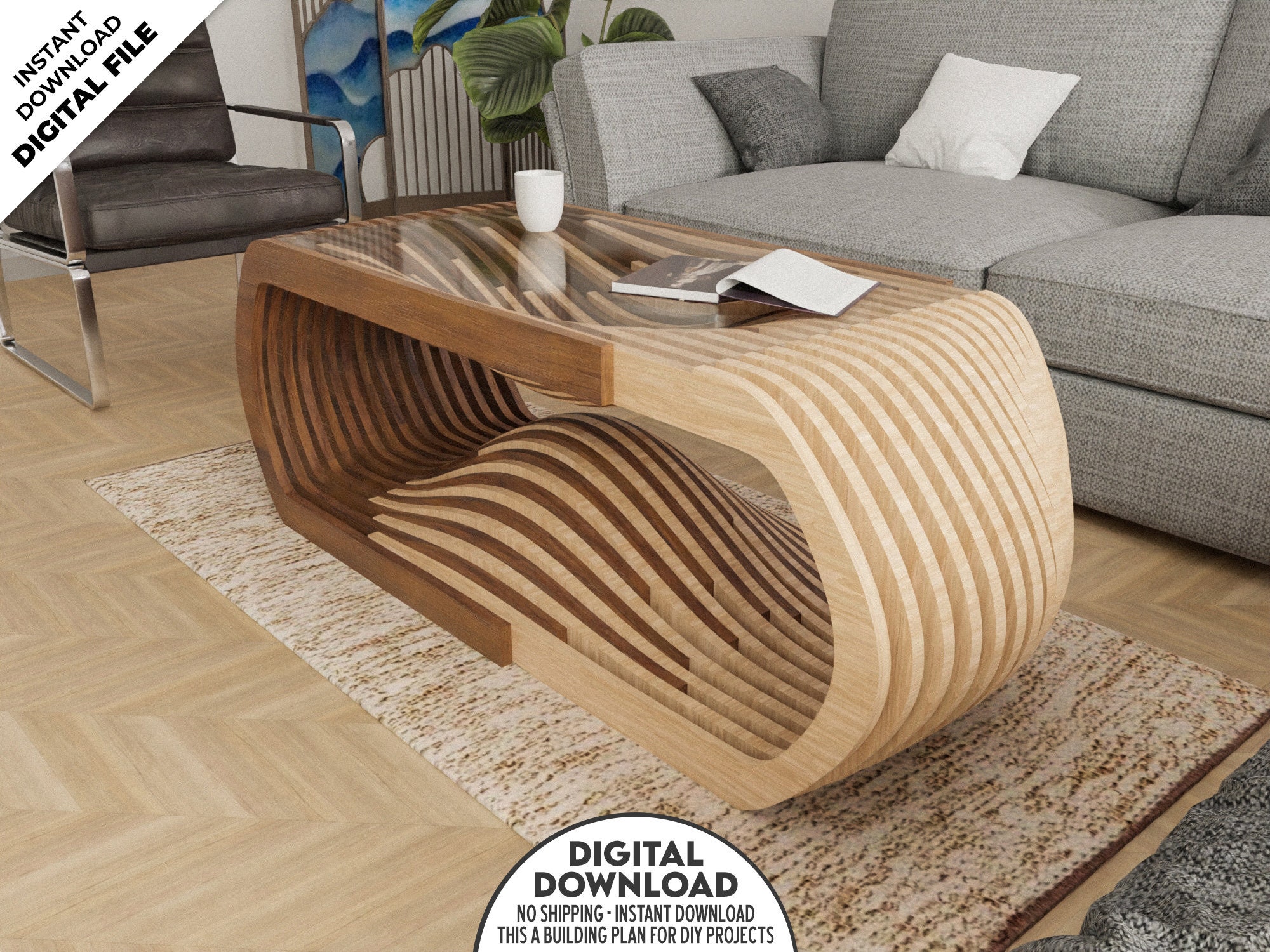 Parametric Coffee Table Plan: CNC Cutting Files for Woodworkers