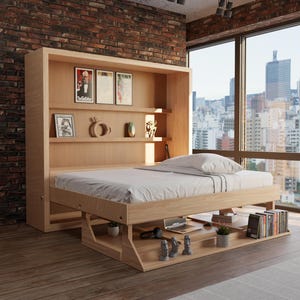 DIY Murphy Bed Plan With Desk & Shelves Horizontal (Full, Queen and King Sizes) image 3