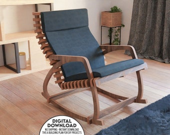 Rocking Chair Plan, CNC Cutting Plan, TV Watching Chair, Terrace & Garden Chair, Wooden Reading Chair, Housewarming Gift, Terrace Furnitures