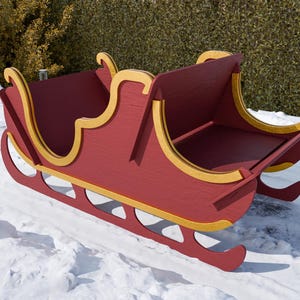 Christmas Sleigh DIY Woodworking Plan Wooden Santa Sleigh (CNC Cutting Files) image 3