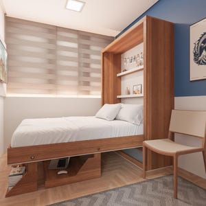 Plano de cama plegable DIY con escritorio y estantes (Guía imprimible en PDF) imagen 7