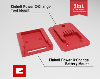 Support de batterie Einhell Power X-Change, Support d'outil Einhell Power X-Change, 2 en 1, licol Akku, Akku Wandhalter