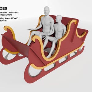 Christmas Sleigh DIY Woodworking Plan Wooden Santa Sleigh (CNC Cutting Files) image 7