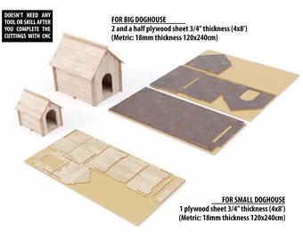 CNC犬小屋の設計図：DIY屋外木製犬小屋、大小サイズ - Etsy 日本