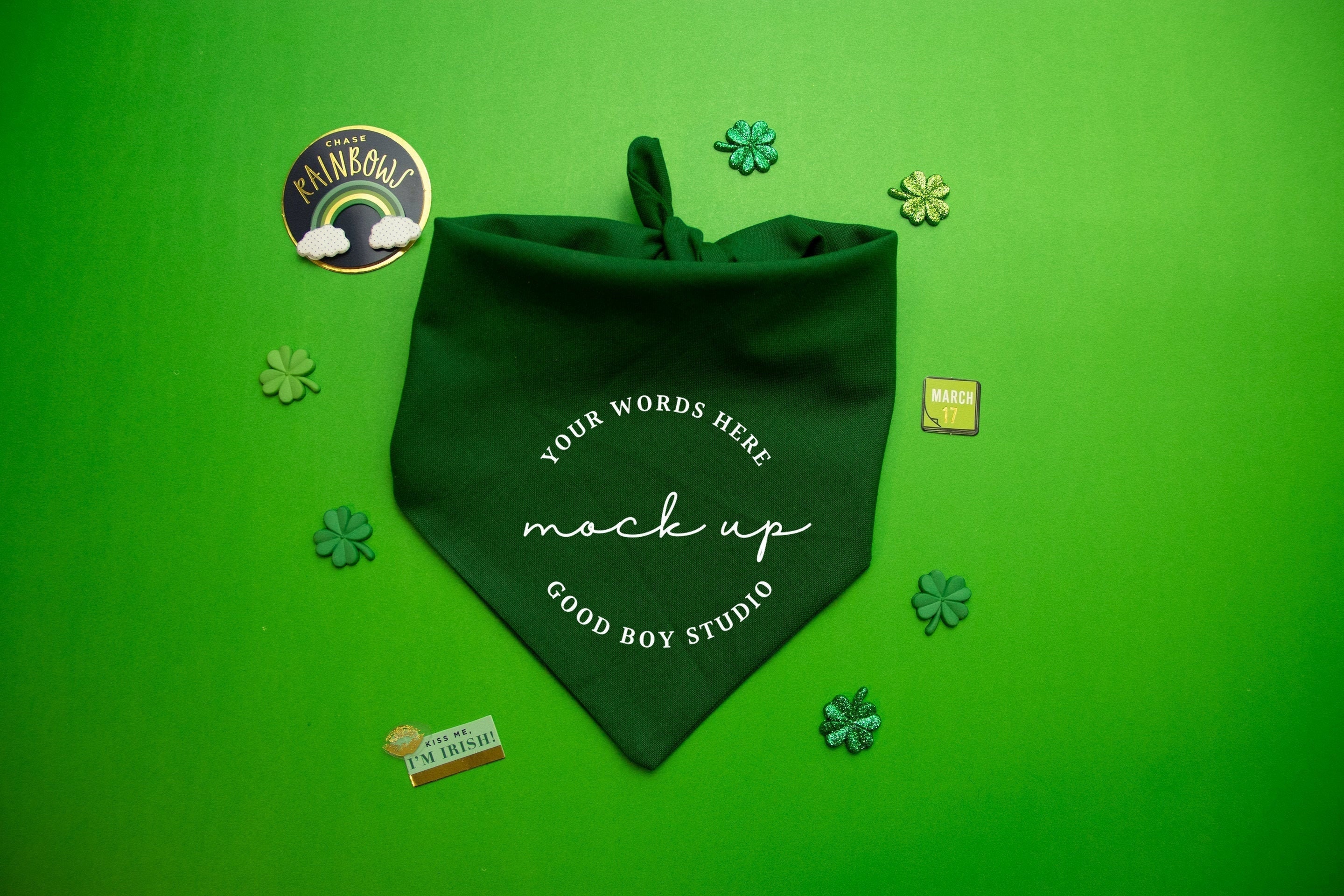 Download Dog Bandana Mock Up St. Patricks Day Mock Up Green Dog | Etsy