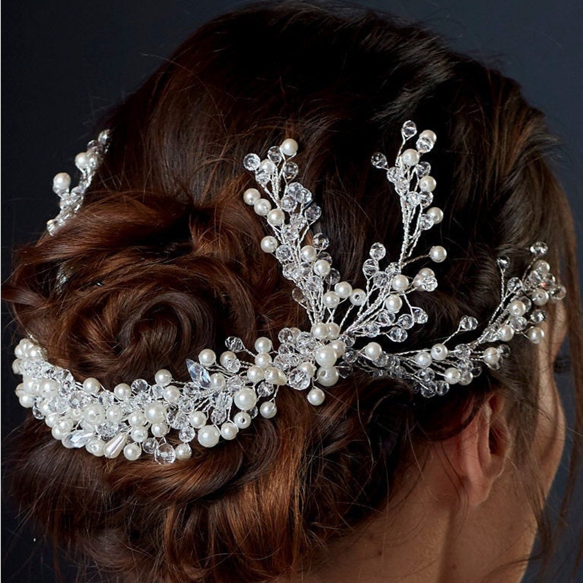 Bridal hair accessories Pearl beaded hair accessories bridal Etsy