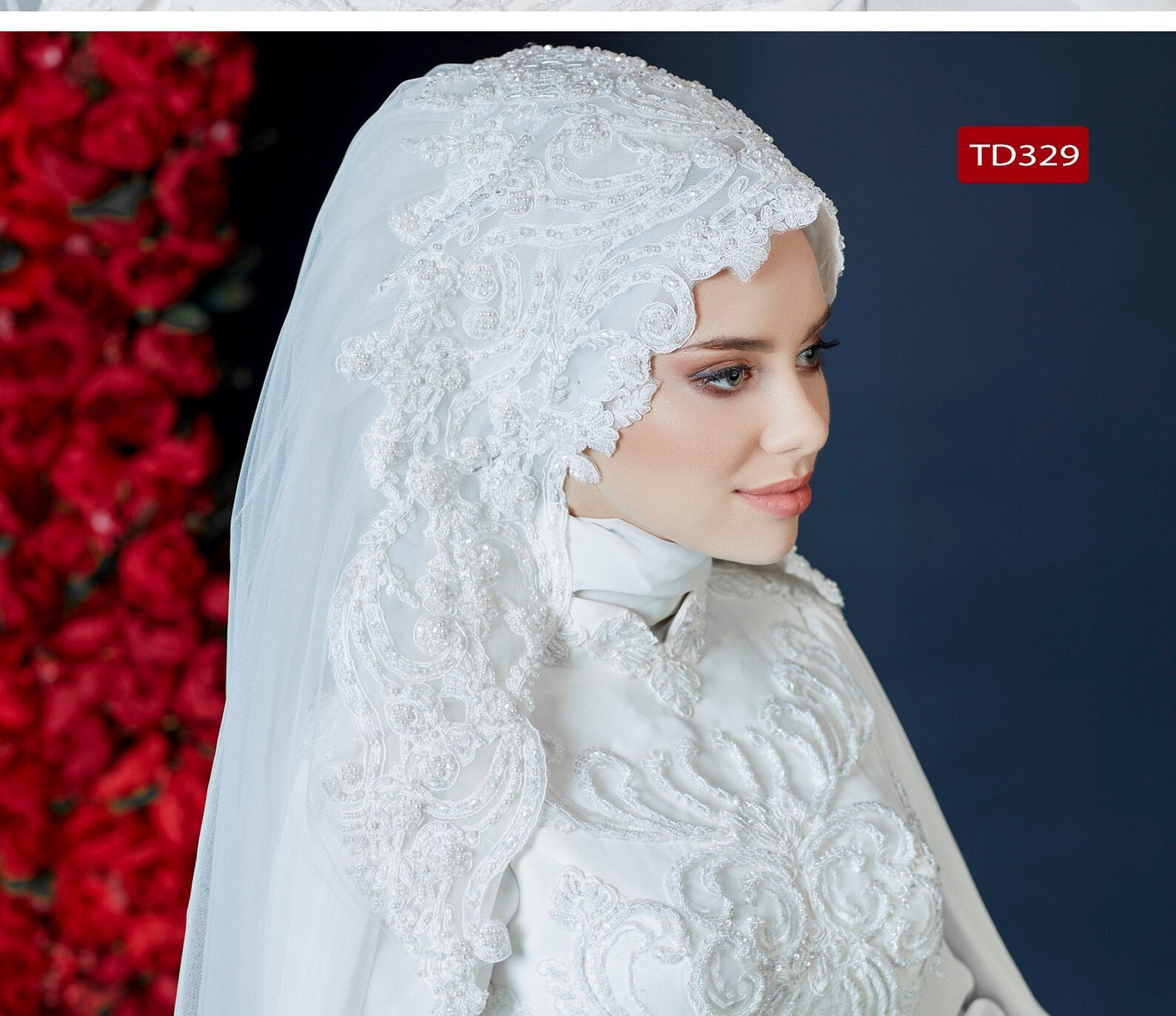 Wedding hijab veil beaded hijab veilembroidered hijab veil Etsy