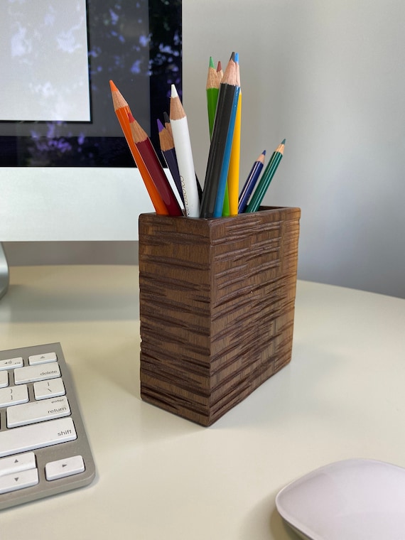 Walnut Pencil Holder Desk Organizer Wood Pen Cup Desk Decor Pencil Cup 