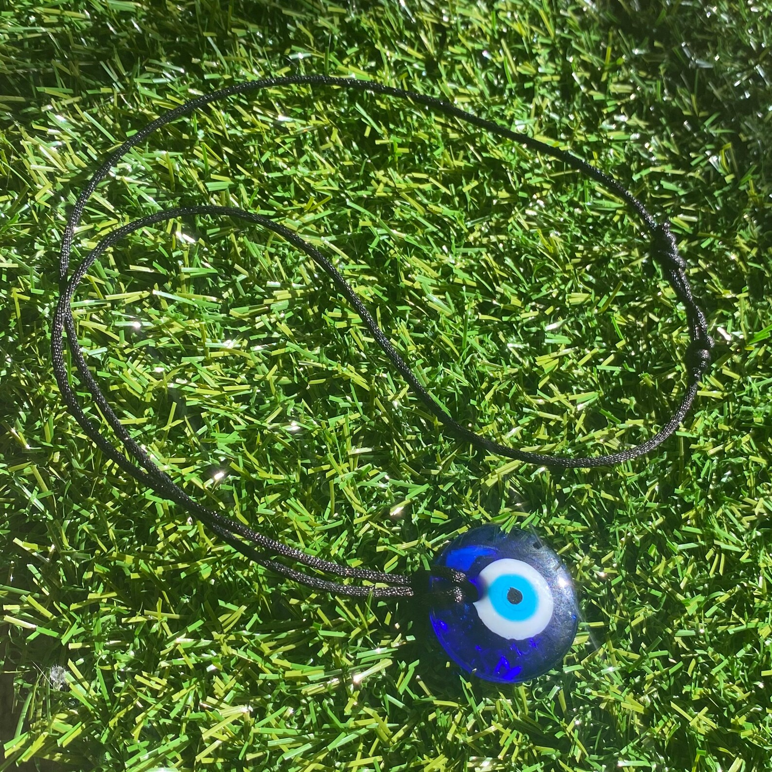 Evil eye nazar necklace adjustable black cord free shipping Etsy