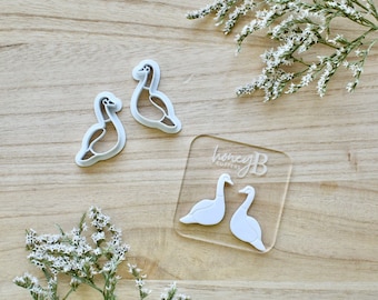 Mirrored Goose Cutter Set for Polymer Clay Earrings (Canada Goose)