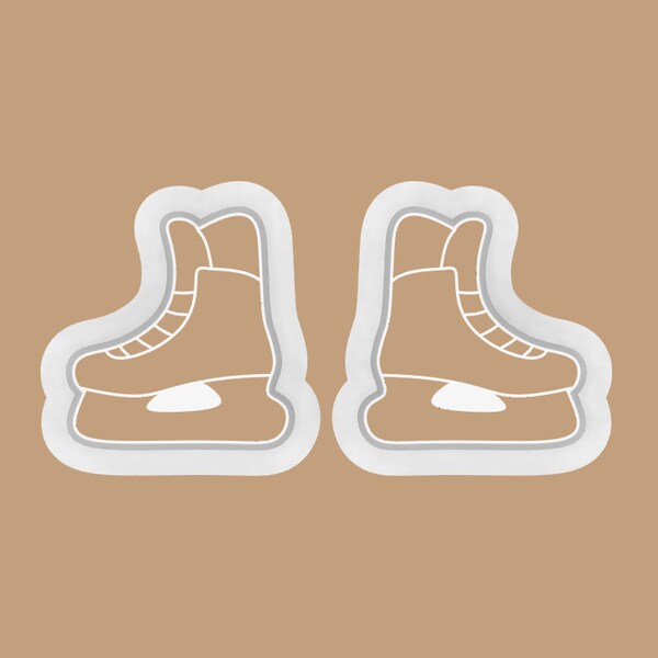 Mirrored Hockey Skate Clay Cutter Set for Polymer Clay Earrings