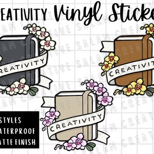 CREATIVITY Die cut sticker - waterproof vinyl bujo/notebook floral sticker for all creatives and stationery obsessed