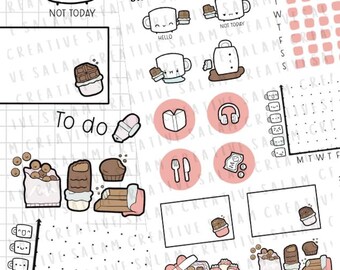 Schokolade Planer Aufkleber - Habit Tracker, Schoko Bar Thema