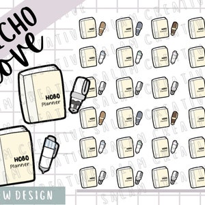 Folha de adesivos de amor tecnológico - Adesivos estilo Hobonichi para seu planejador, diário e - bem - Hobonichi!