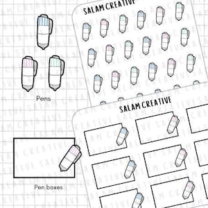 PENS 2.0 ステッカーシート - クレナスタイルのペンボックス、プランナーやジャーナル用の機能的なステッカー