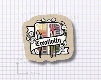 Kreativität DIE CUT Aufkleber - Aquarell Farbpalette Künstler Schöpfer wasserfester Vinyl Aufkleber