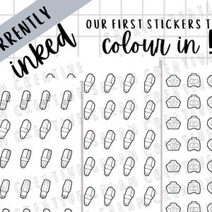 MOMENTEEL GENKT stickervellen om in te kleuren met je favoriete inkten en stiften - ideaal voor ink journals en planners