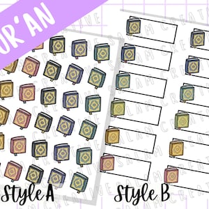 Stickervel islamitisch boek/koran - moesjaf, antiek boek, moslim/islam/ramadanstickers voor tijdschriften en planner