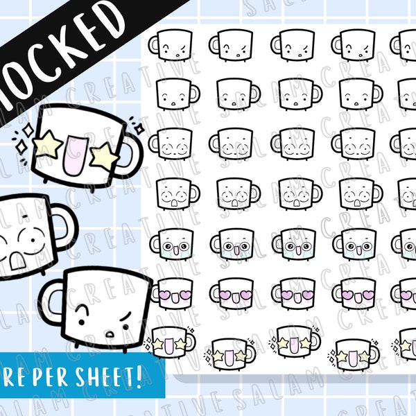 SHOCKED! sticker sheet - Emotions stickers for your planner/Journal