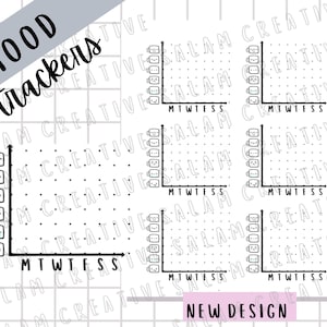 MOOD TRACERS Sticker Sheets - Erstelle auf ihnen ein Diagramm, um deine Gefühle für die Woche in deinem Journal und Planner zu verfolgen