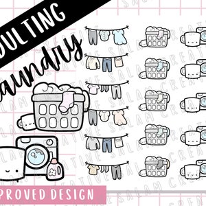 LAUNDRY STICKER SHEET- adulting, housework, chores themed stickers for your planners and journals