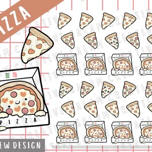 Foglio di adesivi PIZZA: simpatici adesivi a tema culinario, deliziose decorazioni per i tuoi diari e agende!