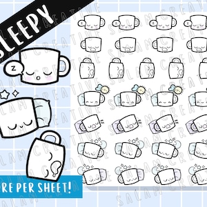 Adesivi SLEEPY: foglio di adesivi a tema pisolino/riposo per la tua agenda, diario, Hobonichi e altro ancora!