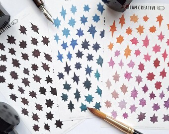 Wonky stars sticker sheets