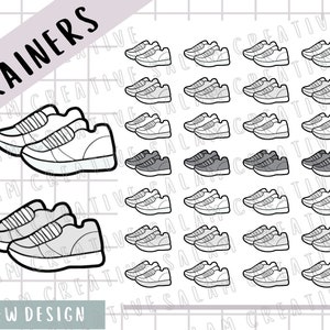 Pegatinas para zapatillas deportivas: ¡hoja de pegatinas con temática de fitness para tu agenda y diario!