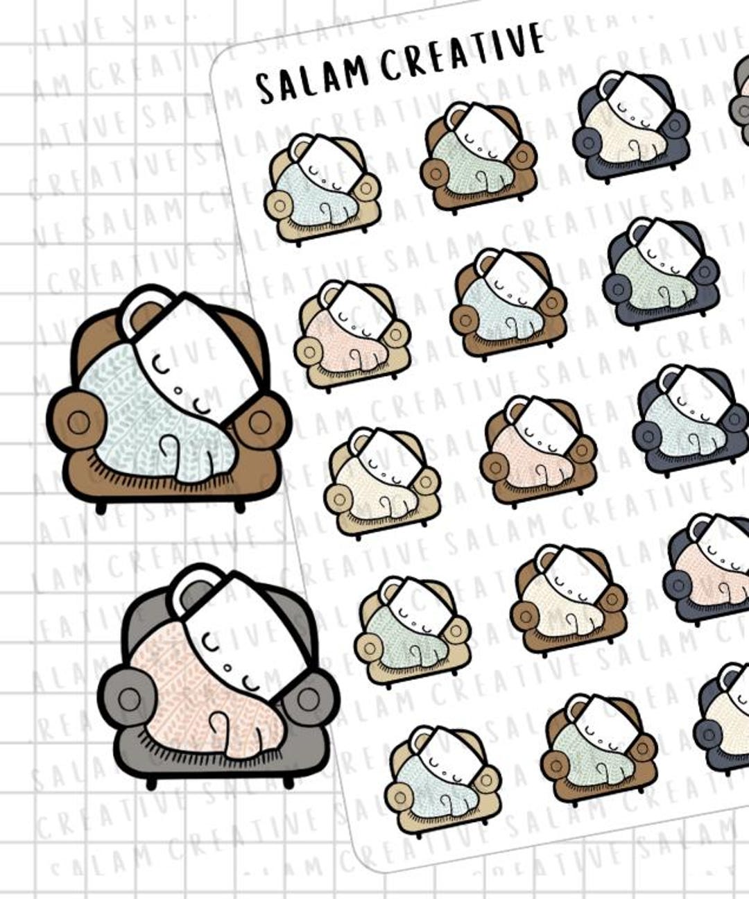 Design Nape Sticker NAP Sticker Sheet - Napping Mug Rest/selfcare Themed Stickers for Your ...