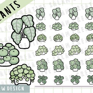 Foglio di adesivi PIANTE DA CASA - per tutte le mamme di piante! simpatici adesivi di piante per agende e diari