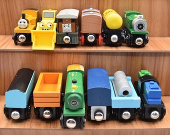 年代物　木製トーマスと仲間たち 1990年代の木製列車トーマスと仲間たち 7両セット（写真の通り
