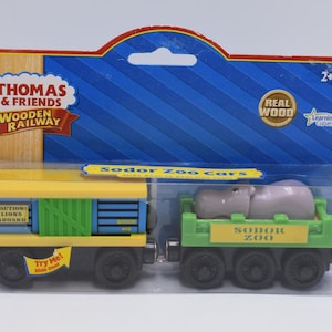 Sodor Zoo Wagen mit Sammelkarte Lernkurve Thomas & Friends Hölzern Versiegelt - Echtholz - Thomas Holzeisenbahn Sammlung Versiegelt